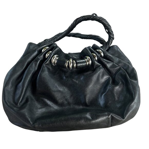 Michael Kors Black Leather Shoulder Hobo Bag - Picture 1 of 11
